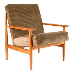 fauteuil vintage marron, - bois
