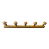 Wooden coat rack with 5 hooks circa 1960