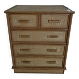 Rattan and wicker chest of drawers