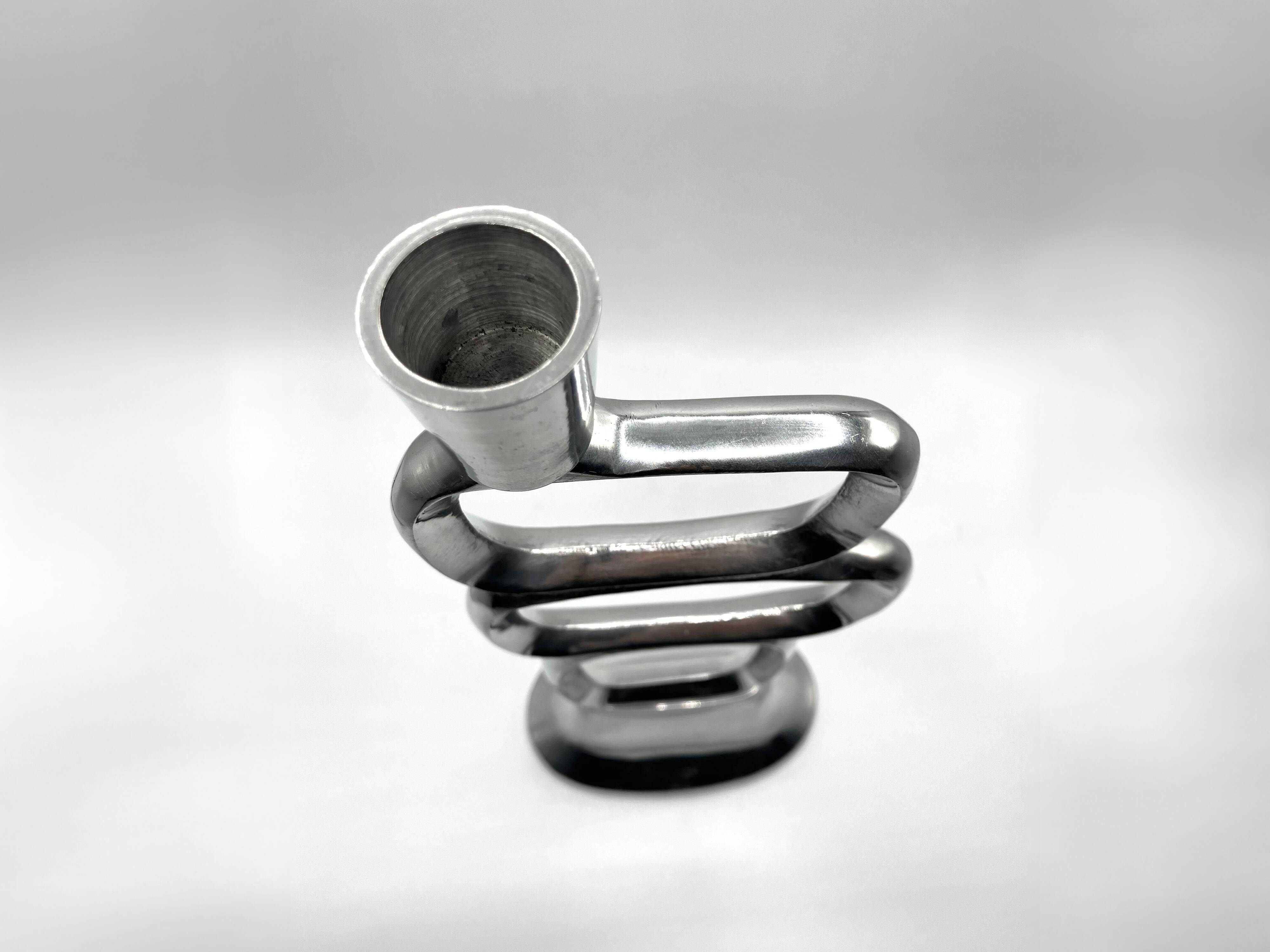 Modernist cast aluminum candle holder • 1980