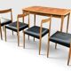 Extendable vintage Lübke table with 4 Lübke teak chairs