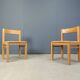 Vintage oak and wicker dining chairs, 1960s