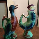 Zoomorphic pitchers Duck and rooster