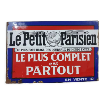Enamelled plaque Le Petit Parisien