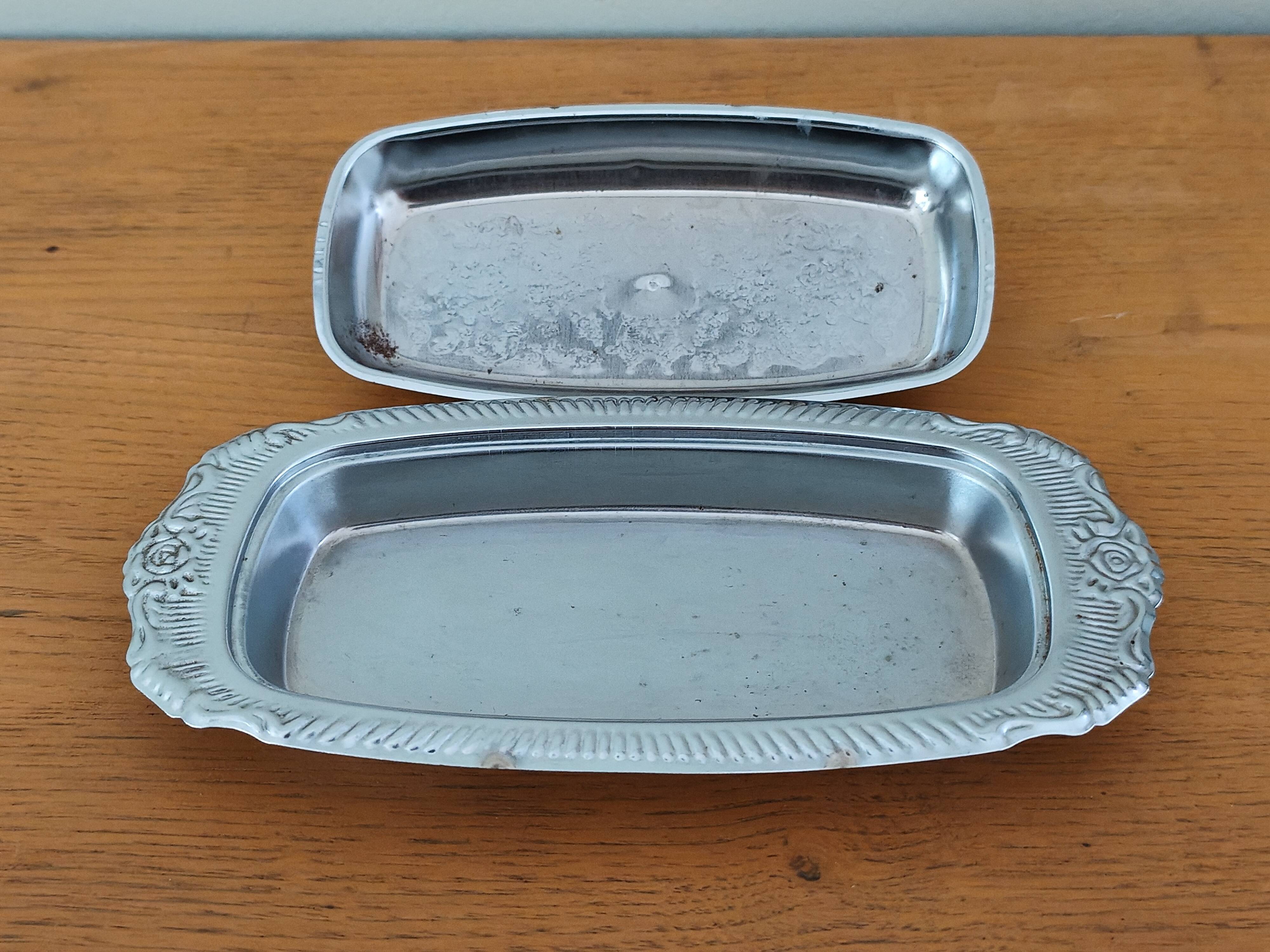 Vintage aluminium butter dish