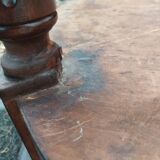 Table bouillotte ancienne avec plateau marbre style louis xvi