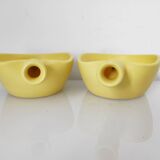 Deux raviers en céramique jaune