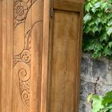 Parisian art deco wardrobe solid raw oak 1930