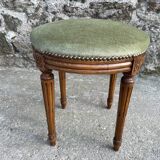 Almond green velvet footrest stool