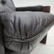 1970s, Danish armchair, brown furniture leather, oak wood.