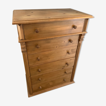 Semainier biedermeier en bois tendre