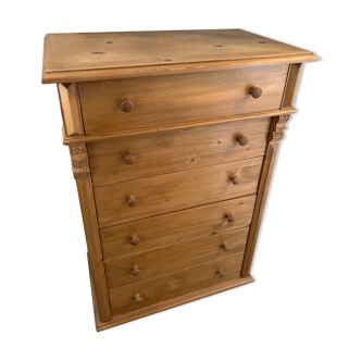 Semainier biedermeier en bois tendre