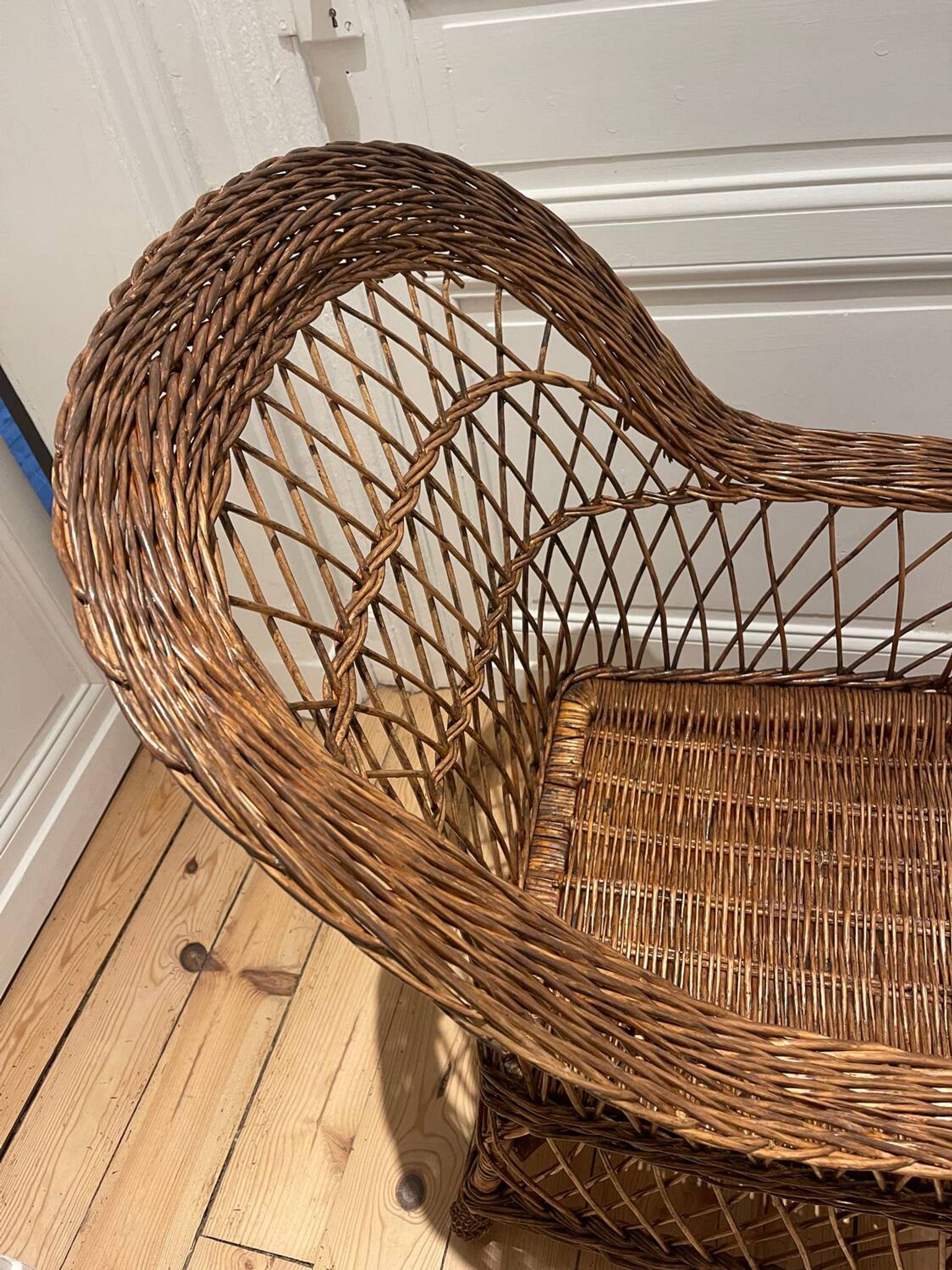 Grand Fauteuil en rotin vintage