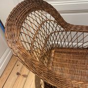 Grand Fauteuil en rotin vintage