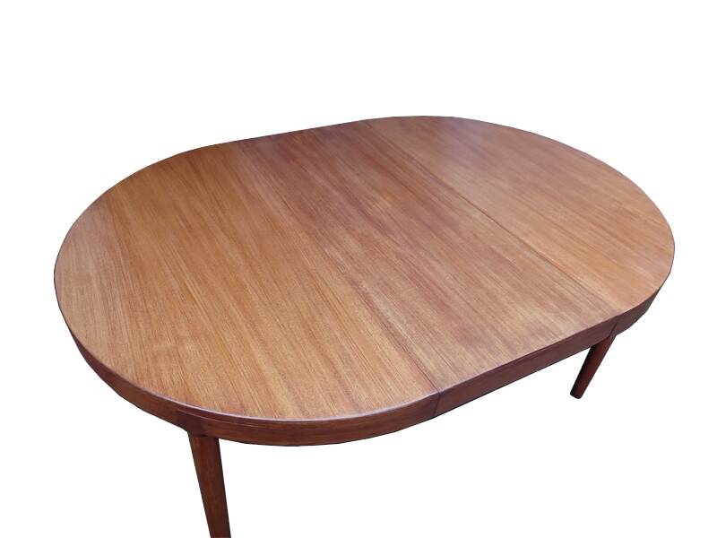 Table Harry Ostergaard ronde extensible teck 1960 estampillée