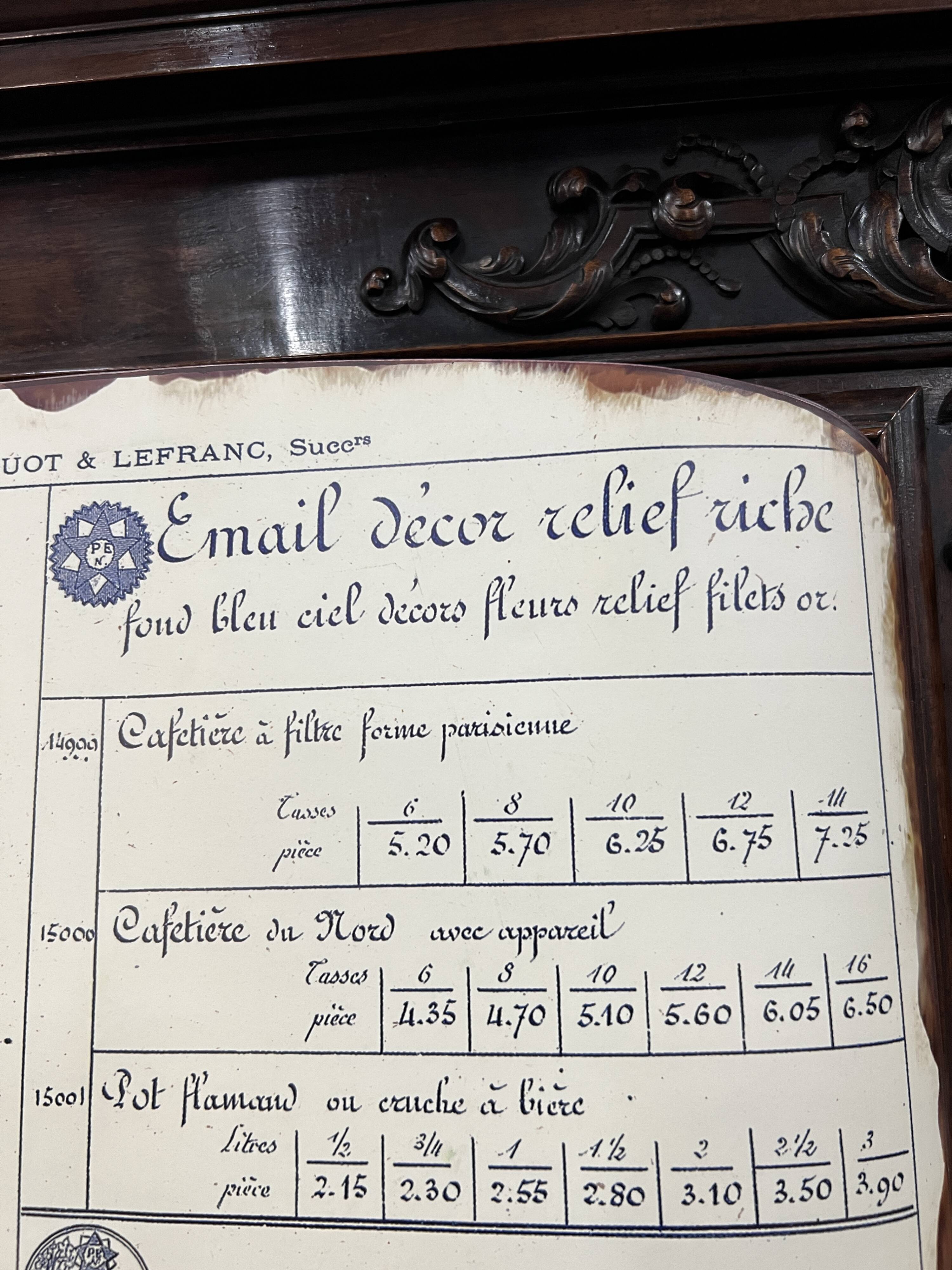 Enamelled sheet metal plate Drouot & Lefranc