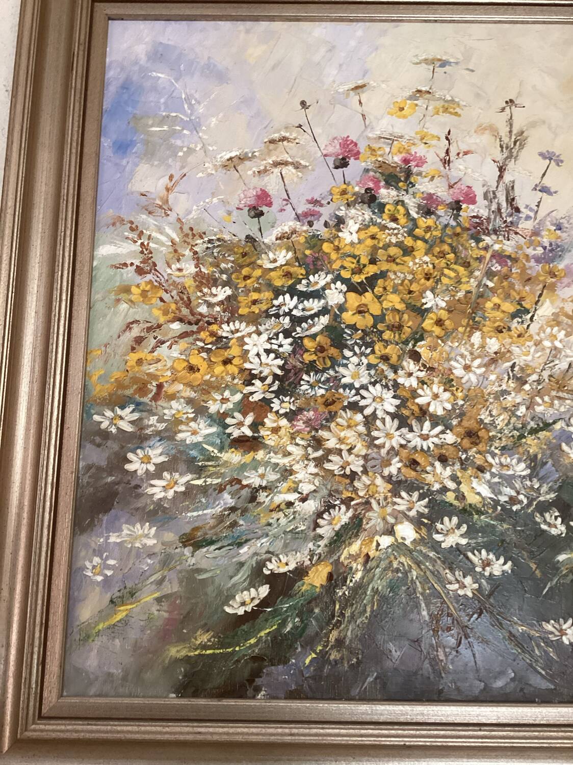 Tableau bouquet de fleurs champêtre
