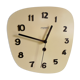 Clock formica vintage asymmetrical silent wall clock "Manufrance pale yellow"