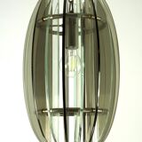 Lustre italien du milieu du siècle en verre fumé et épais transparent par Veca. Italie années 1960