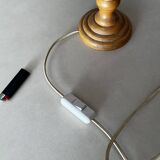 Pair of vintage wooden foot lamps