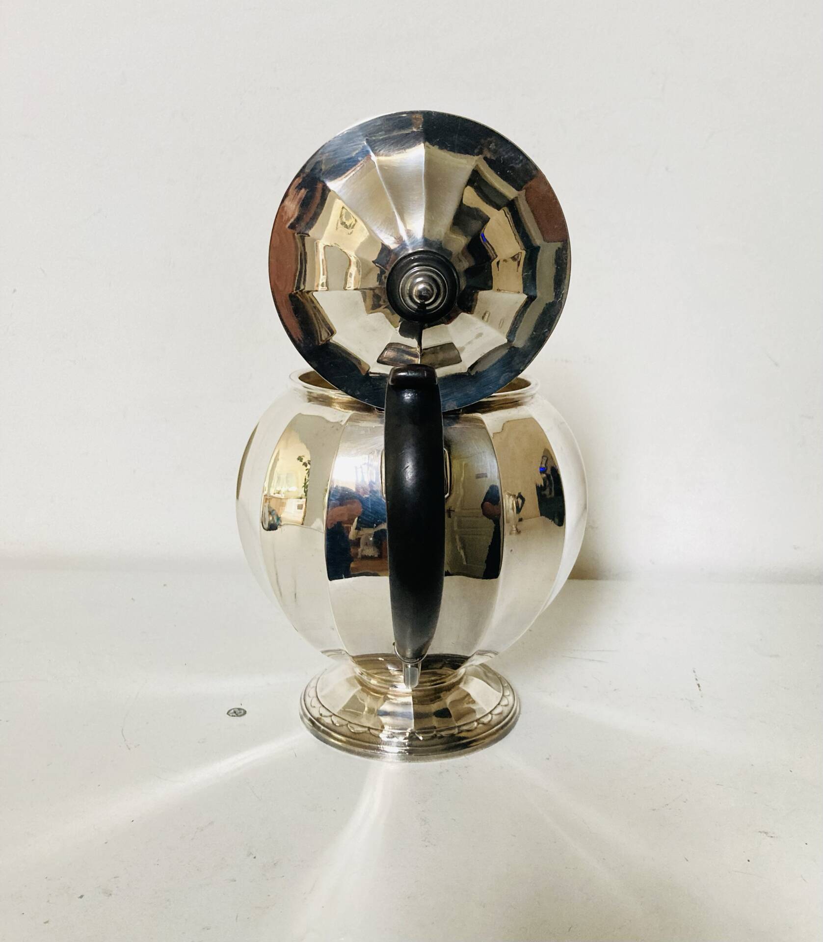 Art Deco teapot CHRISTOFLE early 20th century in silver-plated metal with hallmark