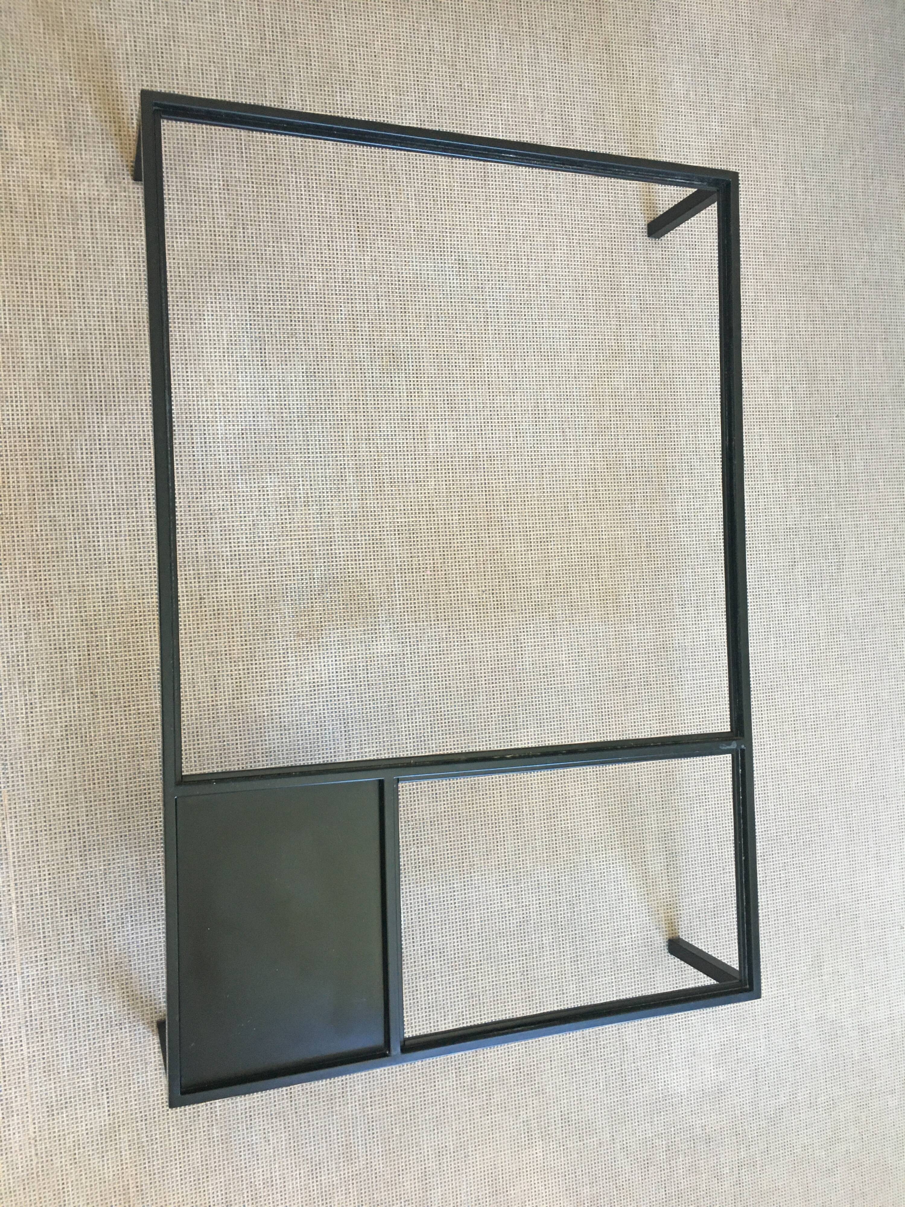 Large wooden and metal design coffee table