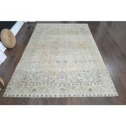 1970s Vintage Persian Handmade Wool Cotton Orange Area Rug 246x345