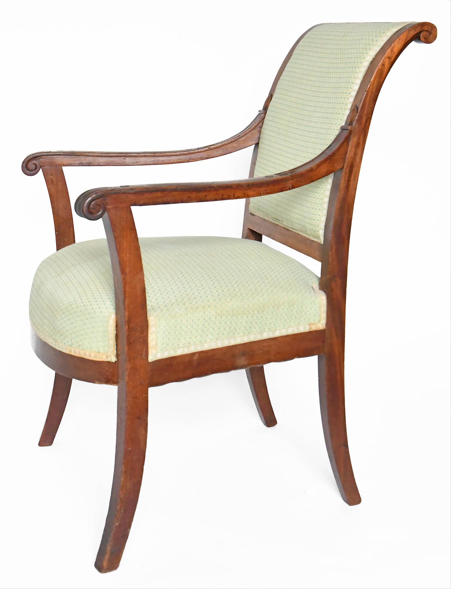 Pair of Restoration period cabriolet armchairs