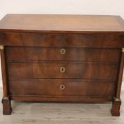 Antique Empire Chest Of Drawers In Walnut, Italy Early 19th Century