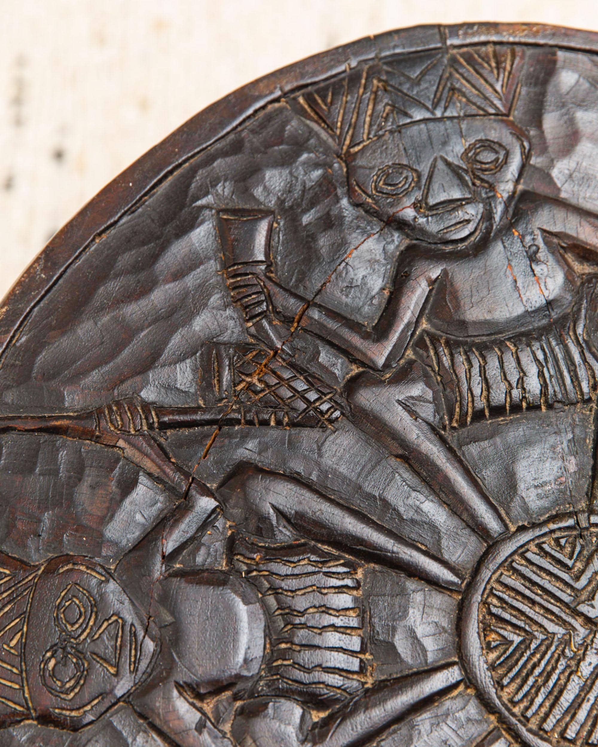 Vintage Bamileke stool from the 1950s - hand-carved table from Cameroon - African art - handmade, bohemian furniture, gift idea