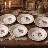 7 antique dessert plates in Gien earthenware