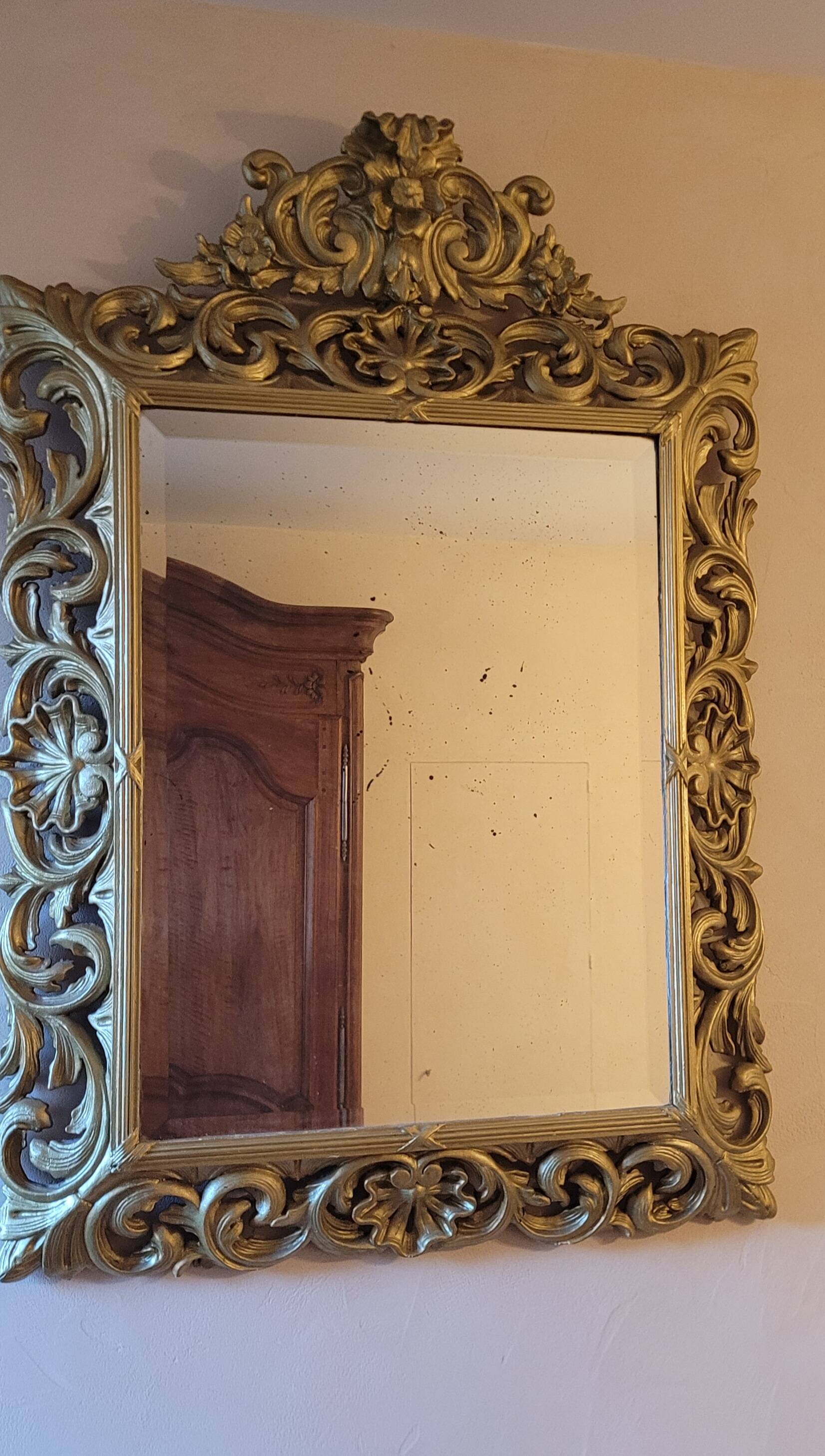 Gilded wood mirror, late 19th century