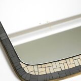 Mid Century mosaic wall mirror with brass frame by Münchner Zierspiegel