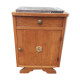Bedside art deco oak and marble