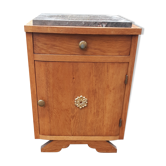 Chevet art déco chêne et marbre