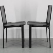 1980s Set of Four Dining Chairs in Leather in Matteo Grassi Style, Italy