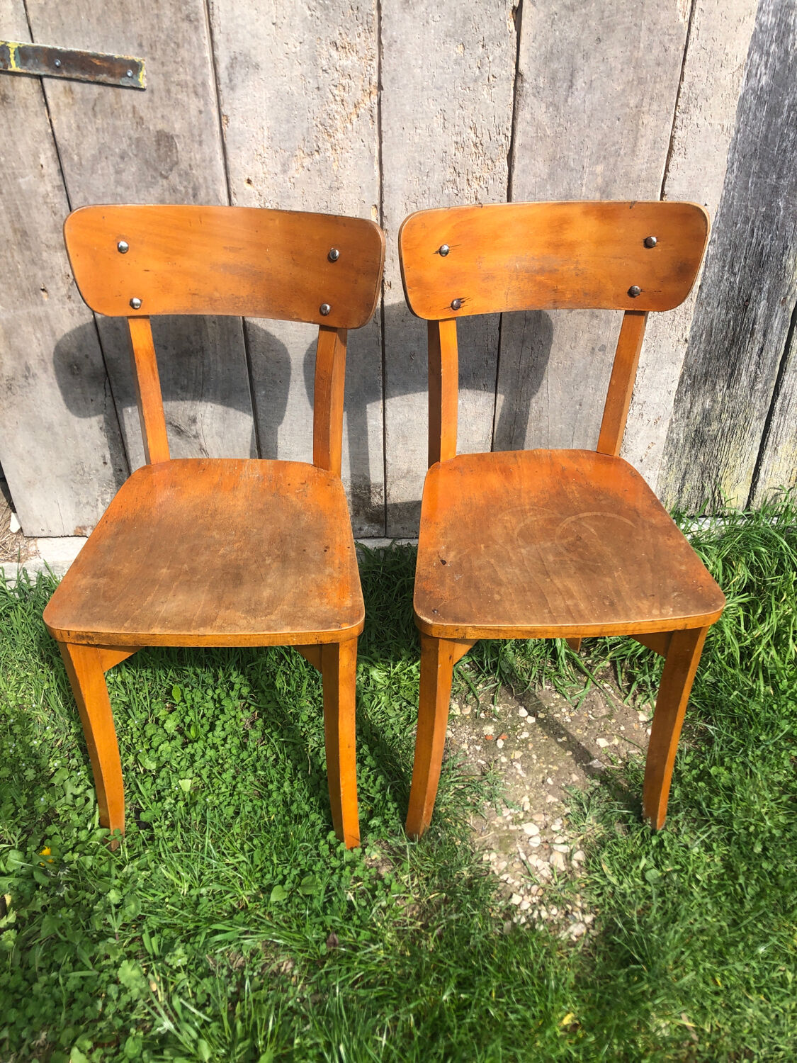 Paire de chaises bistrot style scandinave bois