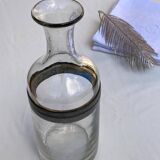 Glass and pewter screw carafe, early 20th century