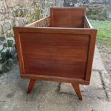 Handmade children's bed with compass feet 1950