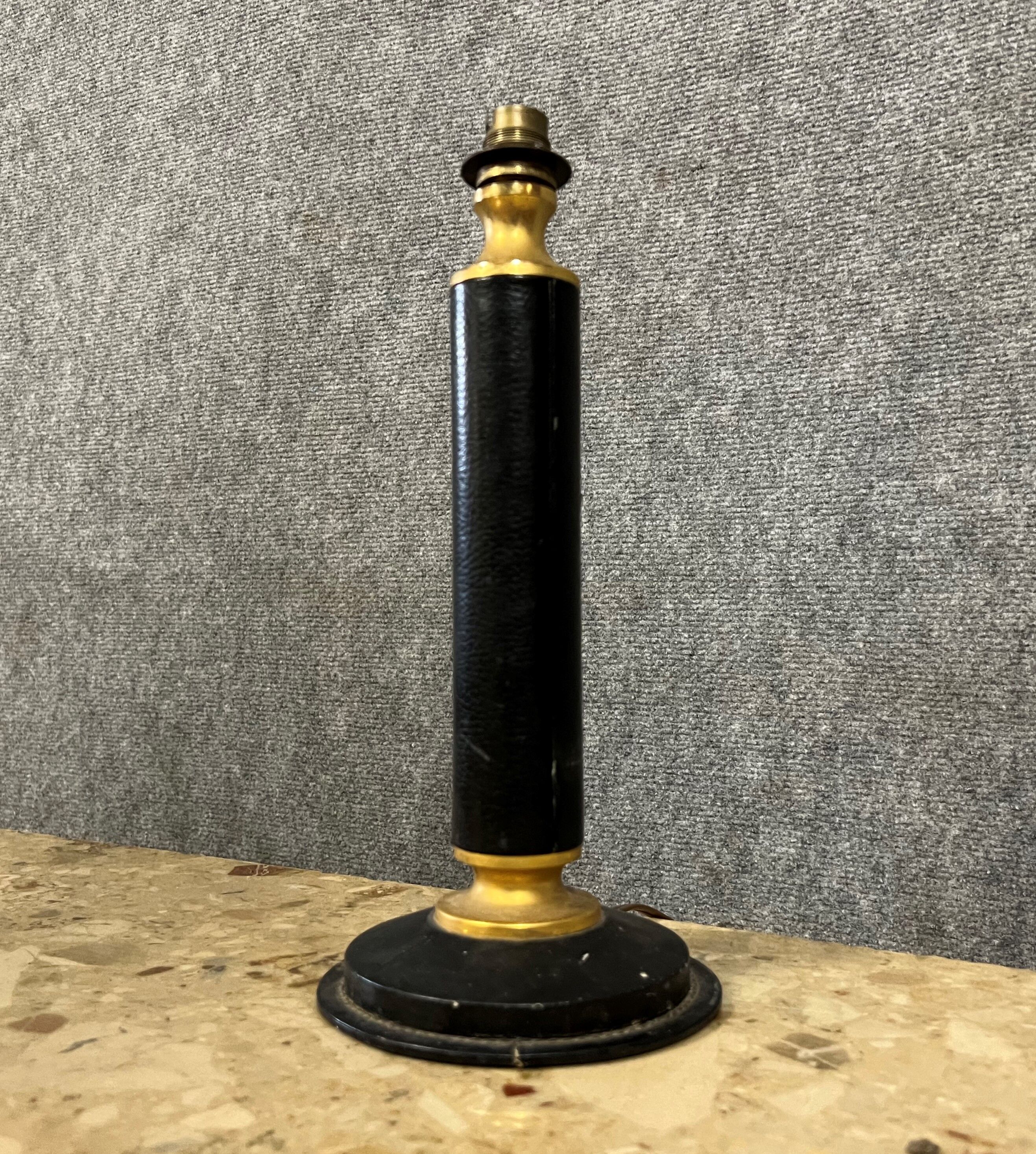 Le Tanneur, vintage leather lamp from the 50s