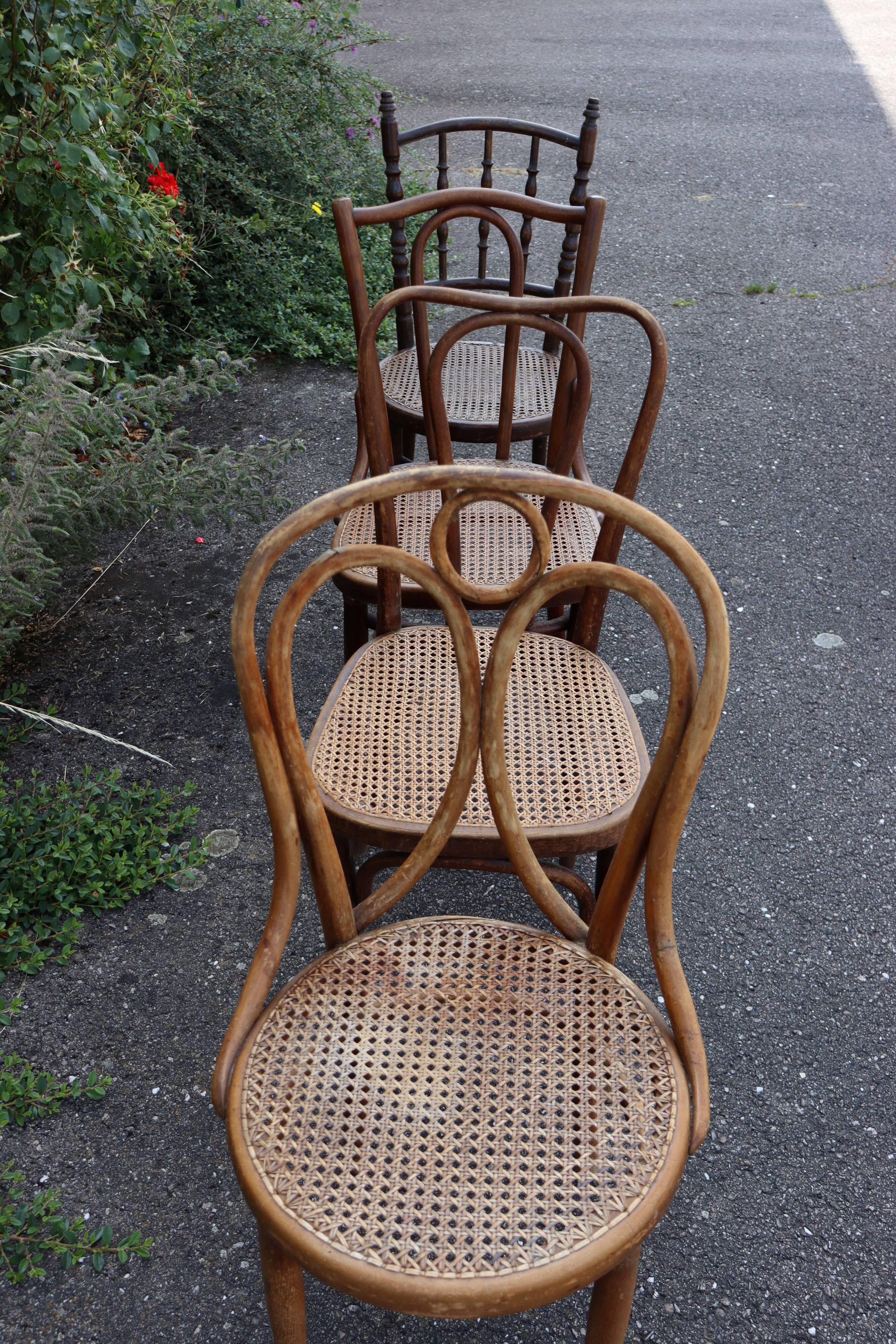 Series 8 mismatched bistro chairs