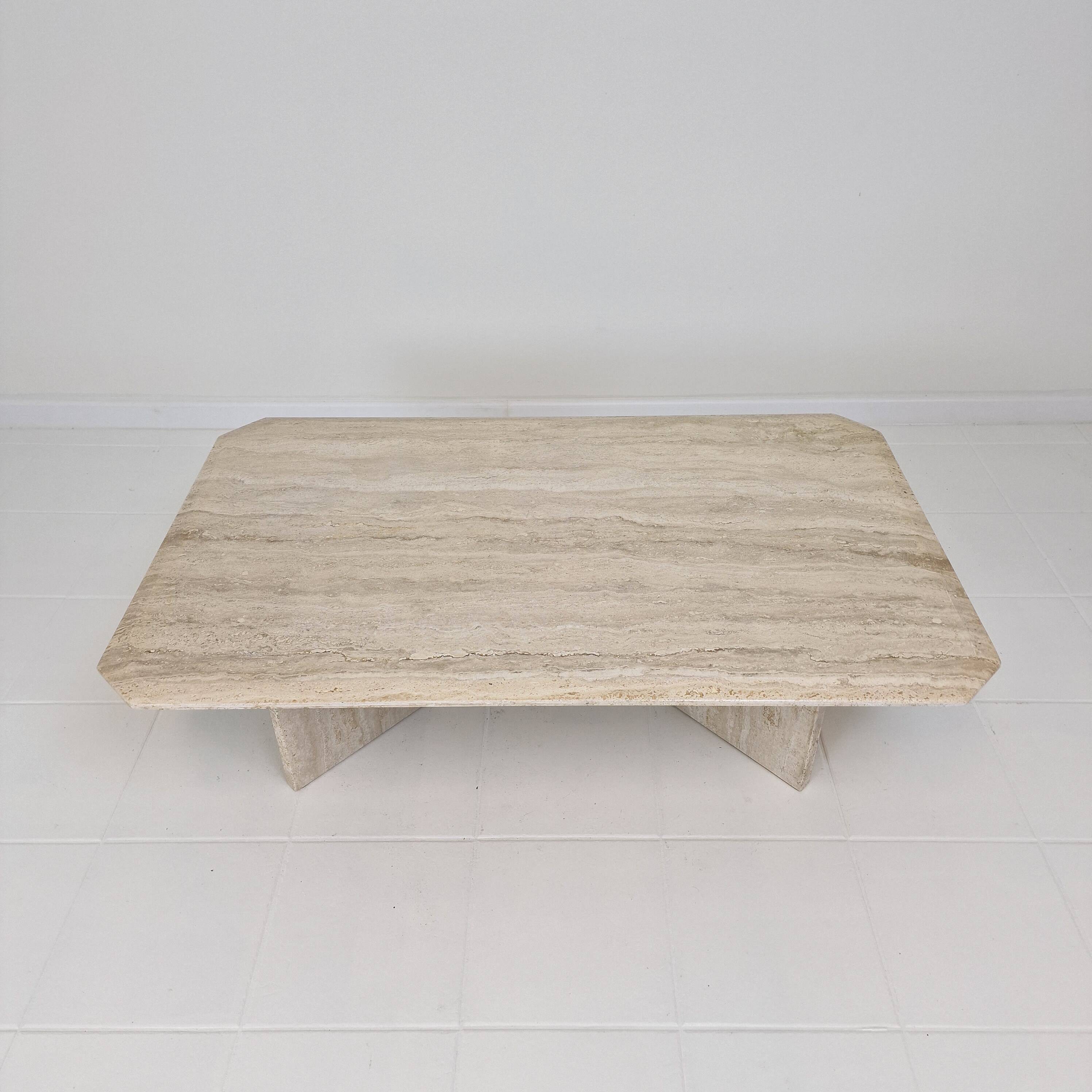 Rectangle Travertine Coffee or Side Table, Italy 1980s