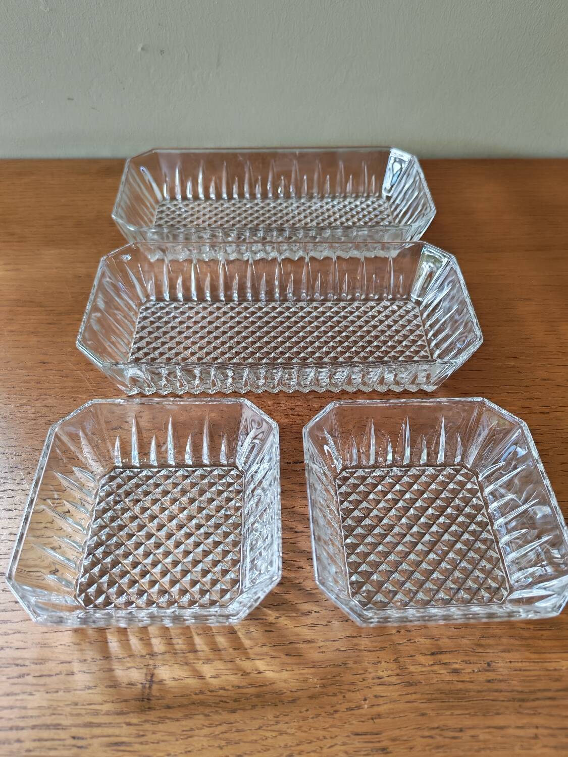 Ensemble de 4 raviers vintage en verre transparent