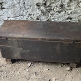 Coffre banc bois breton style gothique