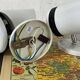 Pair of white metal wall spotlights