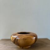 Vintage walnut wood empty pocket cup
