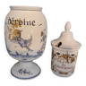 2 Poterie faïence de Moustiers céramique vintage art Vase et Pot a condiment