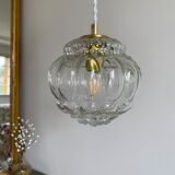 Vintage molded glass globe lamp