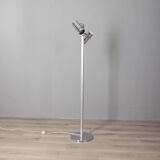 Vintage 70s metal floor lamp with two lights Italian design