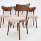 Ensemble de quatre chaises de salle à manger en hêtre restaurées des années 1950, Tchécoslovaquie